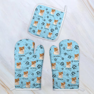 GeckoCustom Custom Photo Cat Paw For Cat Lovers Oven Mitt TA29 889018