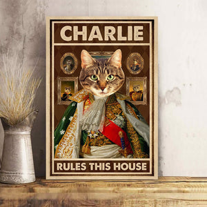 GeckoCustom Custom Photo Cat Rules This House Cat Canvas N304 890173