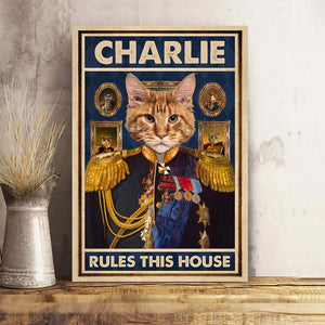 GeckoCustom Custom Photo Cat Rules This House Cat Canvas N304 890173