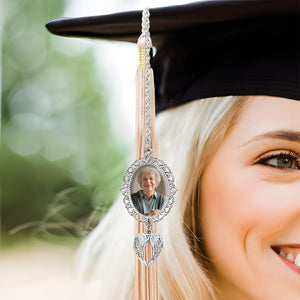 GeckoCustom Custom Photo Charm With Angel Wings Graduation Tassel DM01