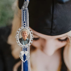 GeckoCustom Custom Photo Charm With Angel Wings Graduation Tassel DM01