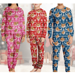 GeckoCustom Custom Photo Christmas Cat Pajamas Set TA29 889856