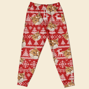 GeckoCustom Custom Photo Christmas Cat Pajamas Set TA29 889856 Only Pants / S