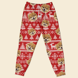 GeckoCustom Custom Photo Christmas Dog Pajamas Set TA29 889858 Only Pants / S