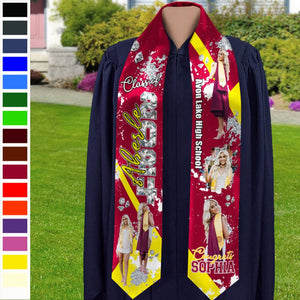 GeckoCustom Custom Photo Class Of 2024 Congrats Graduation Gift Stoles N369 890138 6x72 inch