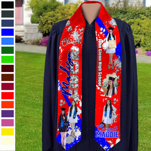 GeckoCustom Custom Photo Class Of 2024 Congrats Graduation Gift Stoles N369 890138 6x72 inch