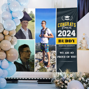 GeckoCustom Custom Photo Class Of 2024 Graduation Backdrop N369 890485