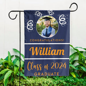 GeckoCustom Custom Photo Class Of 2024 Graduation Garden Flag T368 111039