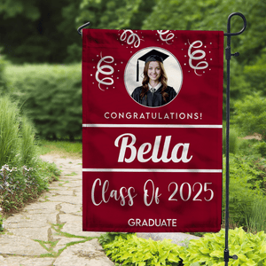 GeckoCustom Custom Photo Class Of 2024 Graduation Garden Flag T368 111039