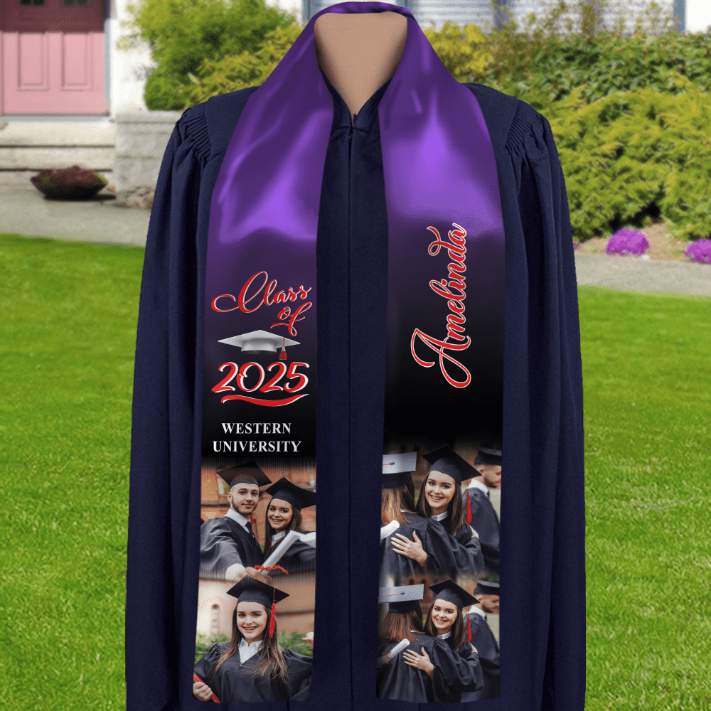 GeckoCustom Custom Photo Class of 2024 Stoles Sash Senior Gift TA29 888873