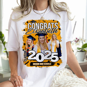 GeckoCustom Custom Photo Class Of 2025 Congrats Graduation Bright Shirt TA29 890118