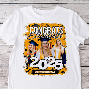 GeckoCustom Custom Photo Class Of 2025 Congrats Graduation Bright Shirt TA29 890118 Premium Tee (Favorite) / P Light Blue / S