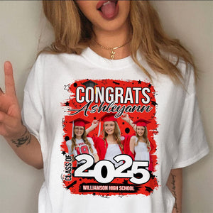 GeckoCustom Custom Photo Class Of 2025 Congrats Graduation Bright Shirt TA29 890118 Basic Tee / White / S