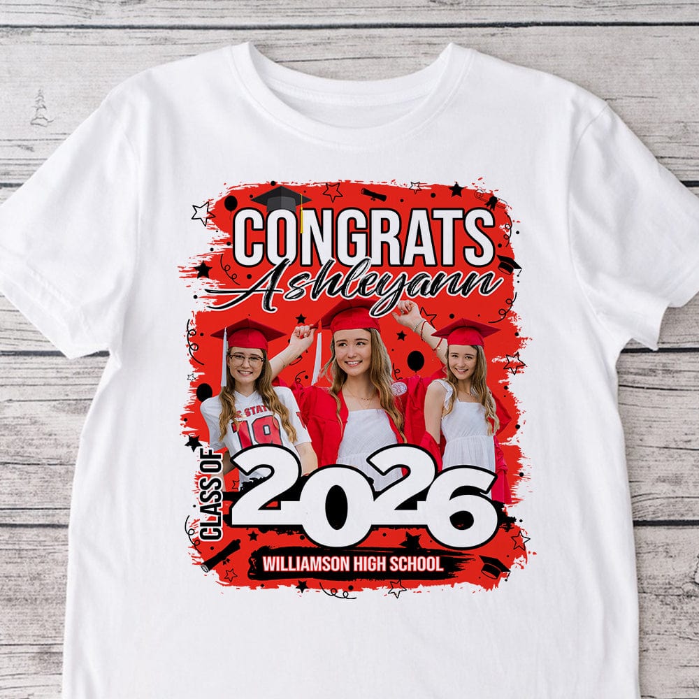 GeckoCustom Custom Photo Class Of 2025 Congrats Graduation Bright Shirt TA29 890118