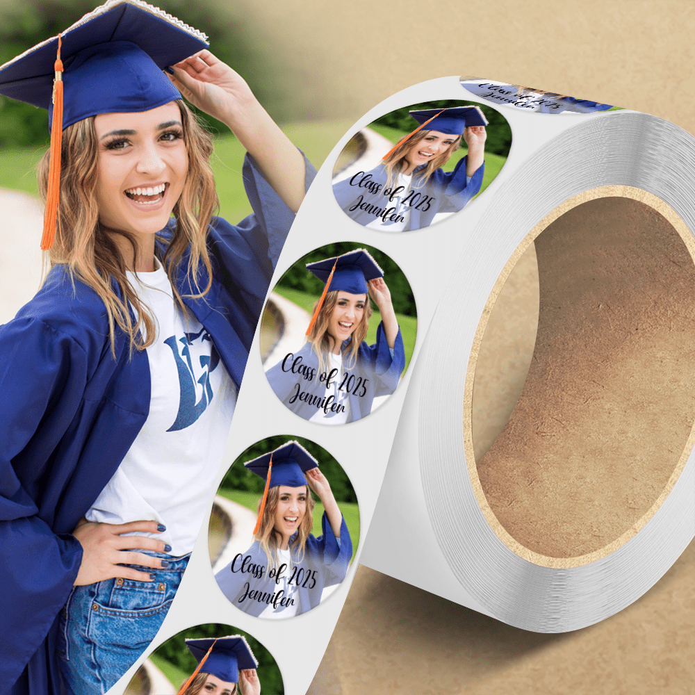 GeckoCustom Custom Photo Class Of 2025 Graduation Roll Sticker TA29 890519