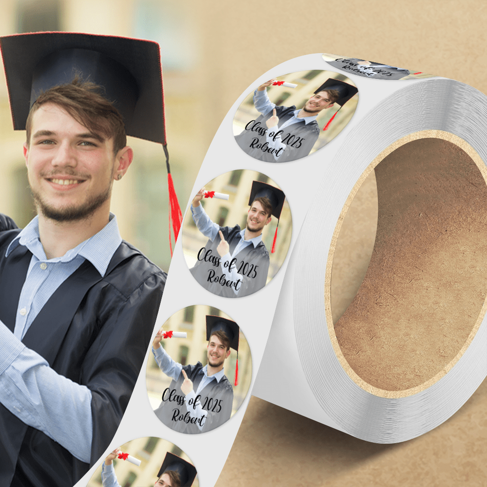 GeckoCustom Custom Photo Class Of 2025 Graduation Roll Sticker TA29 890519