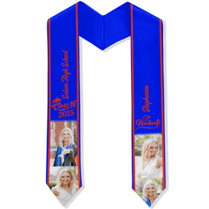 GeckoCustom Custom Photo Class of 2025 Stoles Graduation Day TA29 LM32 888755 6x72 inch