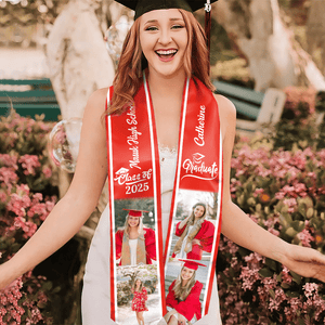 GeckoCustom Custom Photo Class of 2025 Stoles Sash For Graduation Day, 888755 T368 LM32 6x72 inch