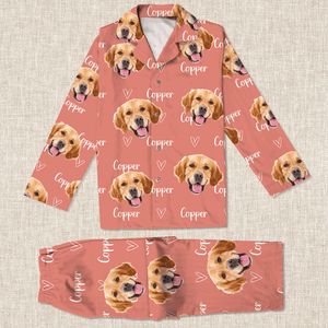 GeckoCustom Custom Photo Colorful Lovely Lettering For Dog Lovers Pajamas N304 889914