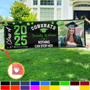 GeckoCustom Custom Photo Congrats 2025 Graduate Disco Style Personalized Banner - Graduation Decor Gift HA75 891866