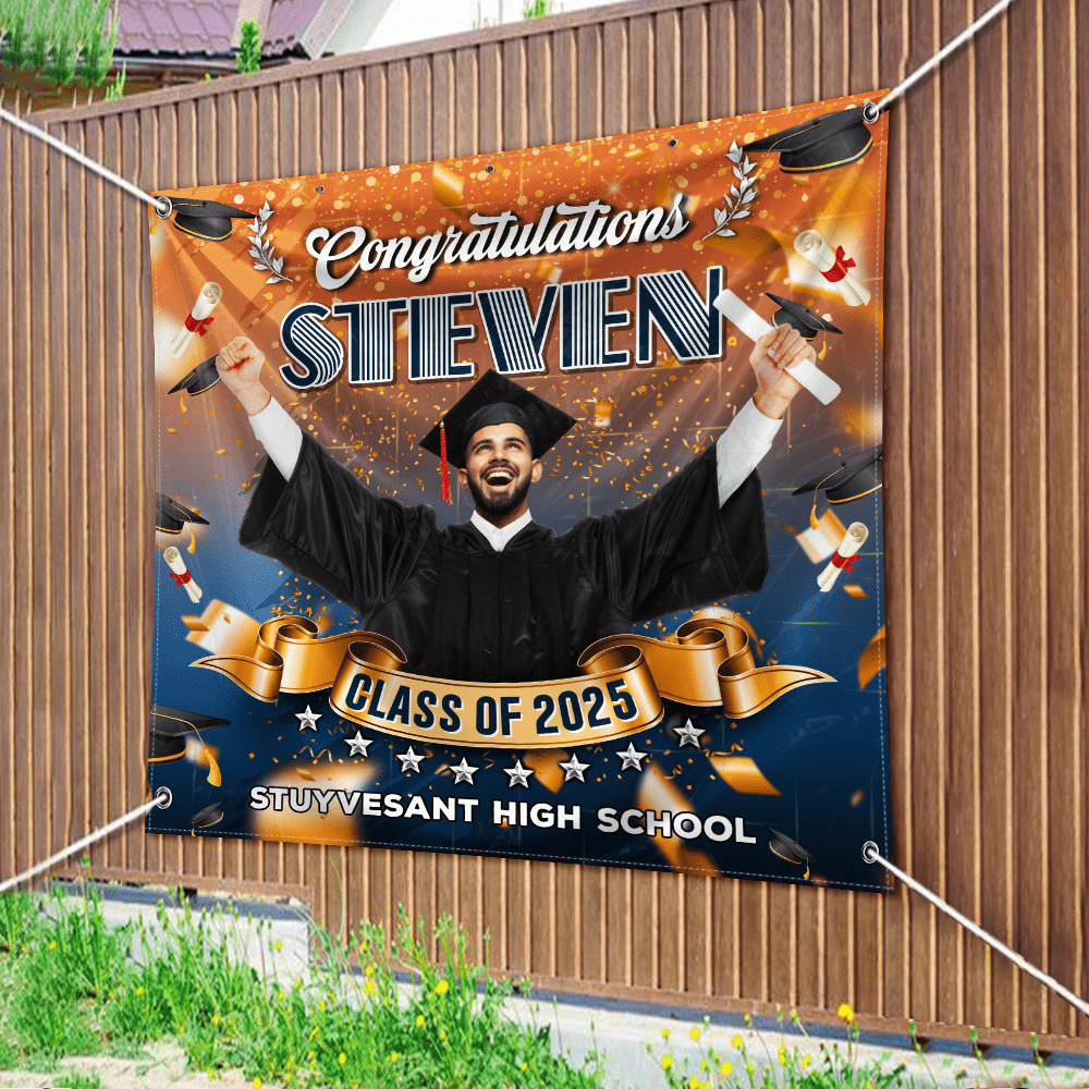 GeckoCustom Custom Photo Congrats Class Of 2025 Graduation Backdrop N369 890318