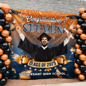 GeckoCustom Custom Photo Congrats Class Of 2025 Graduation Backdrop N369 890318