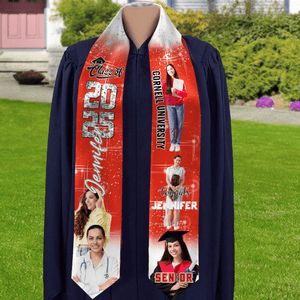 GeckoCustom Custom Photo Congrats Glitter Graduation Stoles N369 890479 6x72 inch