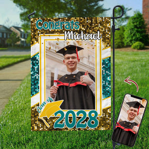 GeckoCustom Custom Photo Congrats Graduation Garden Flag N304 889054