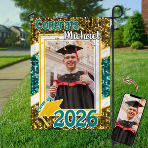 GeckoCustom Custom Photo Congrats Graduation Garden Flag N304 889054