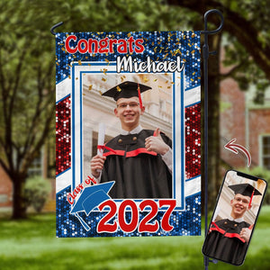 GeckoCustom Custom Photo Congrats Graduation Garden Flag N304 889054