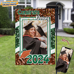 GeckoCustom Custom Photo Congrats Graduation Garden Flag N304 889054