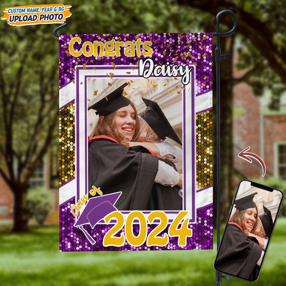 GeckoCustom Custom Photo Congrats Graduation Garden Flag N304 889054