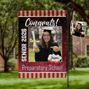 GeckoCustom Custom Photo Congrats Graduation Garden Flag TA29 888897