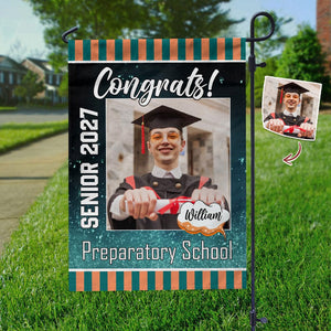 GeckoCustom Custom Photo Congrats Graduation Garden Flag TA29 888897