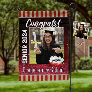 GeckoCustom Custom Photo Congrats Graduation Garden Flag TA29 888897