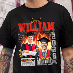 GeckoCustom Custom Photo Congrats Graduation Shirt TA29 890267 Basic Tee / Black / S