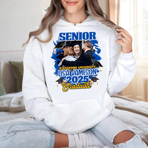 GeckoCustom Custom Photo Congrats Senior Graduation Bright Shirt TA29 890106 Pullover Hoodie / Sport Grey Colour / S