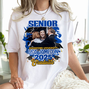 GeckoCustom Custom Photo Congrats Senior Graduation Bright Shirt TA29 890106 Basic Tee / White / S