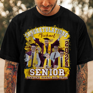 GeckoCustom Custom Photo Congratualtions Senior 2024 Graduation Shirt N304 889839 Premium Tee (Favorite) / P Black / S