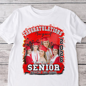 GeckoCustom Custom Photo Congratualtions Senior Graduation Shirt N304 889841 Basic Tee / White / S