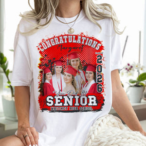 GeckoCustom Custom Photo Congratualtions Senior Graduation Shirt N304 889841 Women Tee / Light Blue Color / S