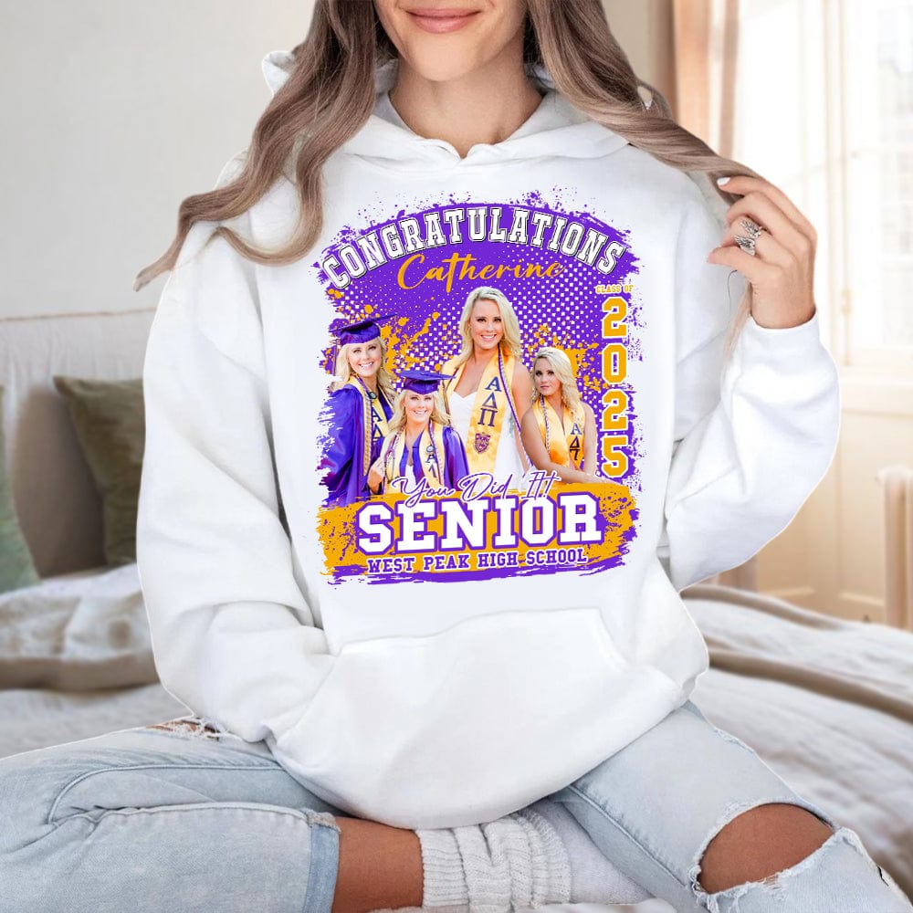 GeckoCustom Custom Photo Congratualtions Senior Graduation Shirt N304 889841 Pullover Hoodie / Sport Grey Colour / S