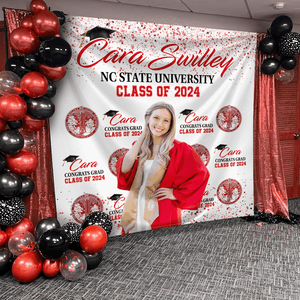 GeckoCustom Custom Photo Congratulations Class Of 2024 Graduation Backdrop N369 890276