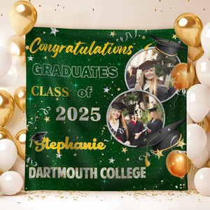 GeckoCustom Custom Photo Congratulations Class Of 2025 Graduation Backdrop Gift For Graduate Party HO82 893464