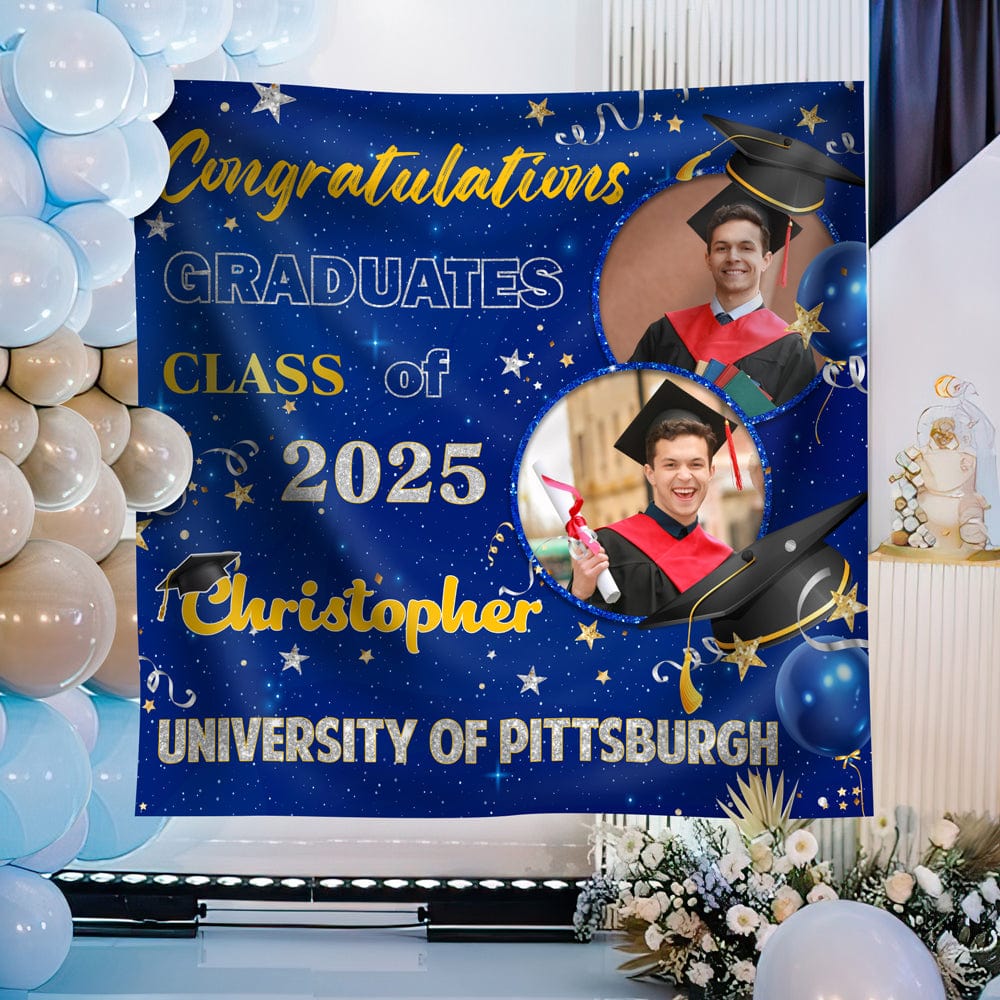 GeckoCustom Custom Photo Congratulations Class Of 2025 Graduation Backdrop Gift For Graduate Party HO82 893464