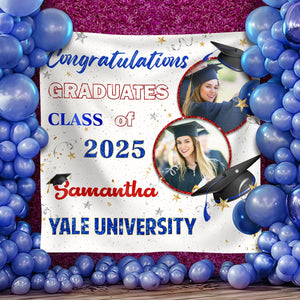 GeckoCustom Custom Photo Congratulations Class Of 2025 Graduation Backdrop Gift For Graduate Party HO82 893464