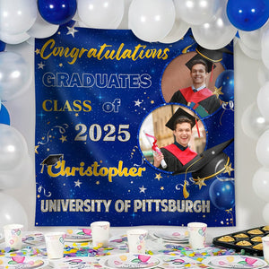 GeckoCustom Custom Photo Congratulations Class Of 2025 Graduation Backdrop Gift For Graduate Party HO82 893464