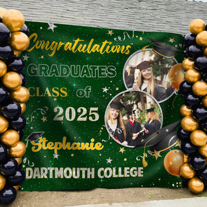 GeckoCustom Custom Photo Congratulations Class Of 2025 Graduation Backdrop Gift For Graduate Party HO82 893464