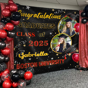 GeckoCustom Custom Photo Congratulations Class Of 2025 Graduation Backdrop Gift For Graduate Party HO82 893464 5'x4'