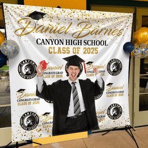 GeckoCustom Custom Photo Congratulations Class Of 2025 Graduation Backdrop N369 890276